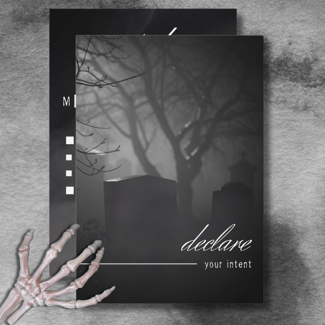 Gothic Black & White Cemetery Until Death Dinner RSVP Card (Gothic Black & White Cemetery Until Death Dinner RSVP Card)