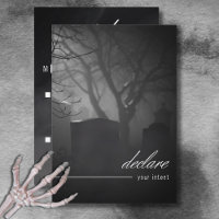 Gothic Black & White Cemetery Until Death QR Code