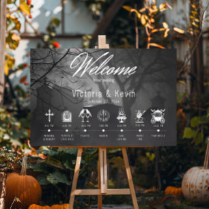 Gothic Black & White Cemetery Until Death Timeline Poster