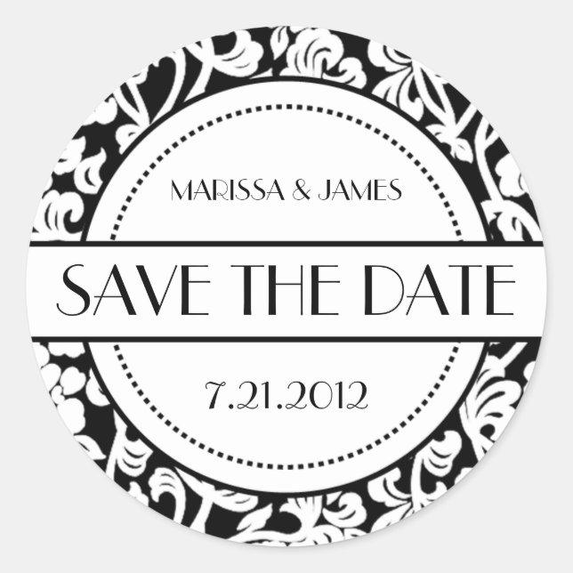 Gothic Black & White Flourish Envelope Seals (Front)