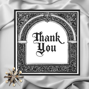 Gothic Black White Mediaeval Until Death Thank You Card