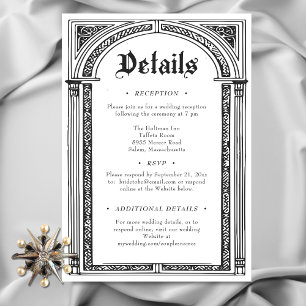 Gothic Black White Mediaeval Until Death Wedding Enclosure Card