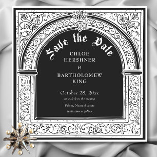 Gothic Black White Mediaeval Until Death Wedding Save The Date