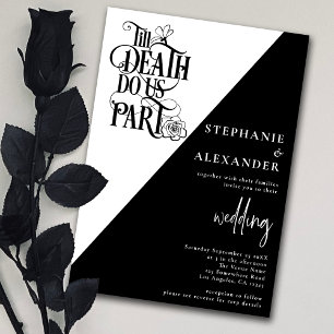 Gothic Black White Till Death Do Us Part Wedding Invitation