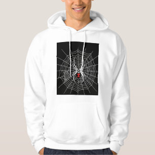 Gothic Black Widow Spider Heart Web Vintage Aesthe Hoodie