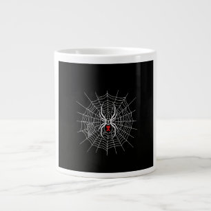 Gothic Black Widow Spider Heart Web Vintage Aesthe Large Coffee Mug