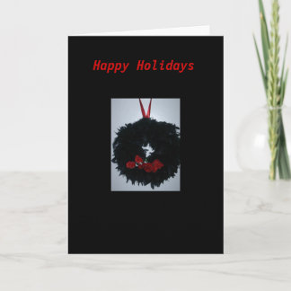 Gothic Black Wreath Christmas Card