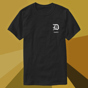 Gothic Blackletter Monogram Personalised T-Shirt