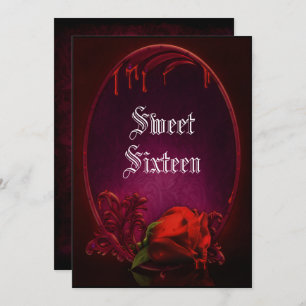 Gothic Bleeding Frame & Blood Rose Sweet 16 Invitation