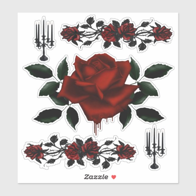 Gothic Blood Rose and Candelabra (Sheet)