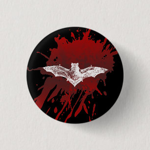 GOTHIC BLOODY BAT VAMPIRE 3 CM ROUND BADGE