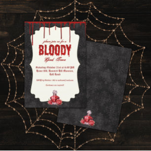 Gothic Bloody Halloween Party  Invitation