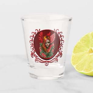Gothic Blossom, the angel of roses. Shot Glass