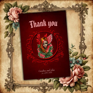Gothic Blossom, the angel of roses. Thank You Card