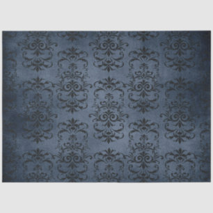 Gothic Blue Damask Series Design 11 Tissue Paper