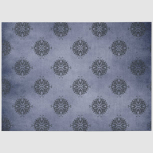 Gothic Blue Damask Series Design 1 Tissue Paper