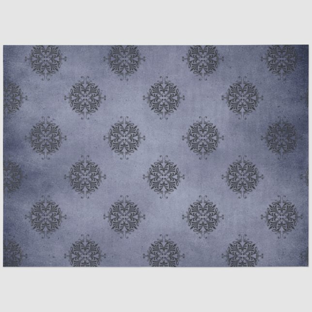 Gothic Blue Damask Series Design 1 Tissue Paper (Front)