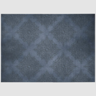 Gothic Blue Damask Series Design 5 Tissue Paper