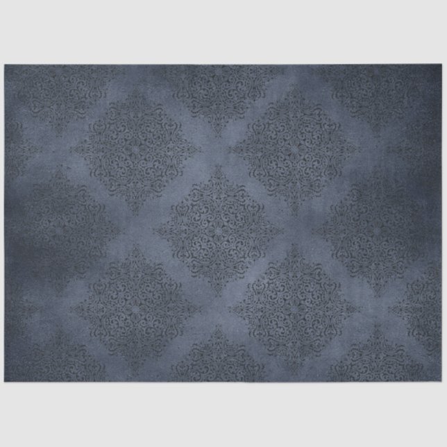 Gothic Blue Damask Series Design 5 Tissue Paper (Front)