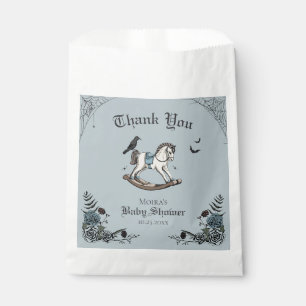 Gothic Blue Floral Baby Shower Rocking Horse Favour Bag