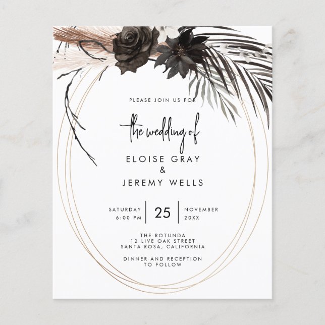 Gothic Boho Wedding Invitation (Front)