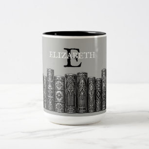 Gothic Books Bookish Book Lover Personalised Two-Tone Coffee Mug