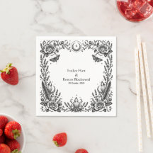 Gothic Botanical Black and White Wedding