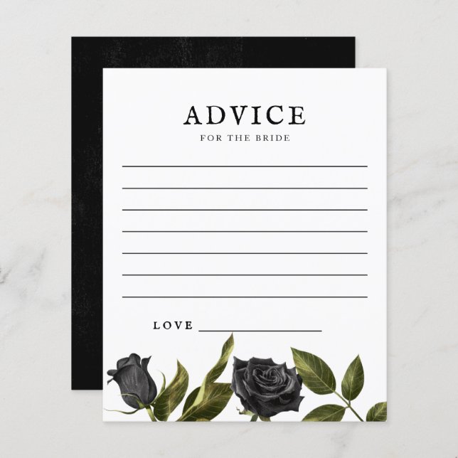 Gothic Bridal Shower Advice For The Bride (Front/Back)