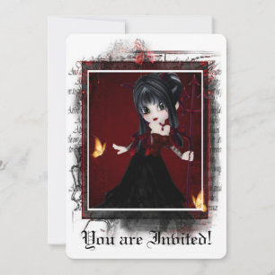 Gothic Bridal Shower Invitation Little Devil