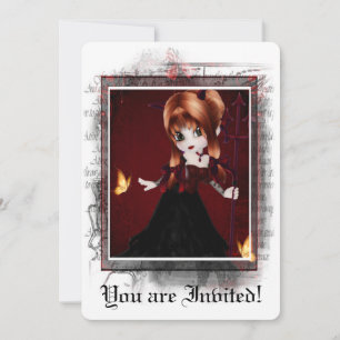Gothic Bridal Shower Invitation Little Devil 3