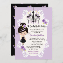 Gothic Bridal Shower Invitations Wedding Dress