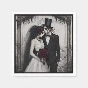 Gothic Bride and Groom Napkin