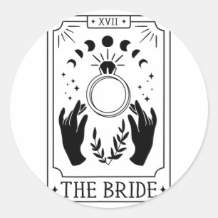 Gothic Bride Bridesmaid Tarot Bridal Party Bachelo Classic Round Sticker