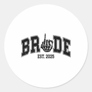 Gothic Bride Groom 2025 Spooky Halloween Couples M Classic Round Sticker