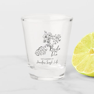 Gothic Bride or Die Floral Bachelorette Party Shot Glass