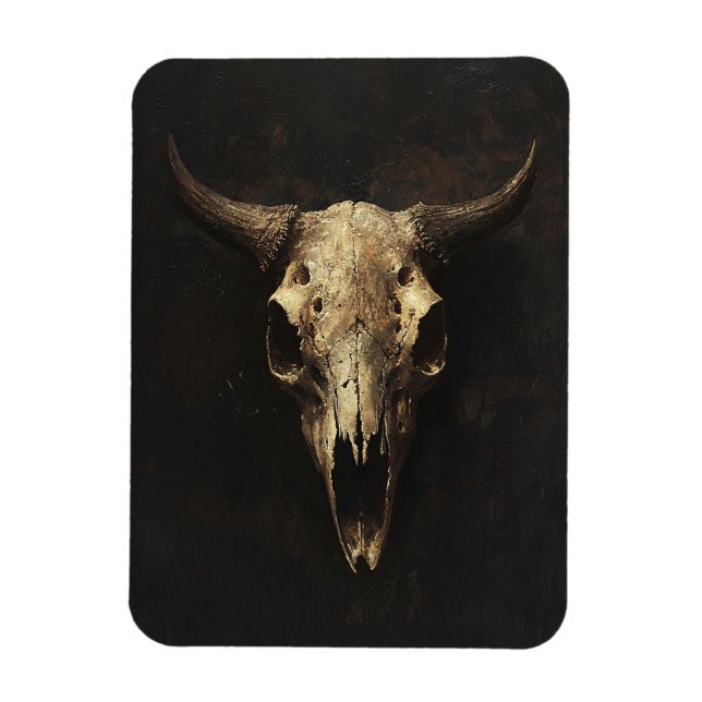 Gothic Bull Skull Decoupage Magnet (Vertical)