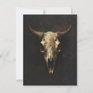 Gothic Bull Skull Decoupage Postcard