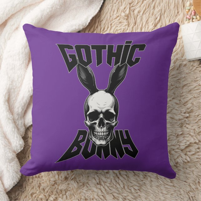 Gothic Bunny – Dark Easter Art - almofada Cushion (Blanket)