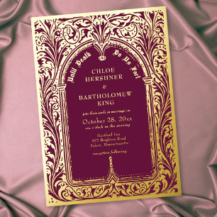 Gothic Burgundy Black Mediaeval Until Death Weddin
