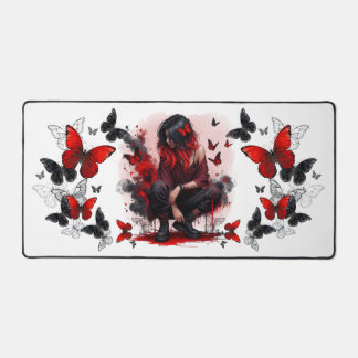 Gothic butterflies & Lady fantasy Desk Mat