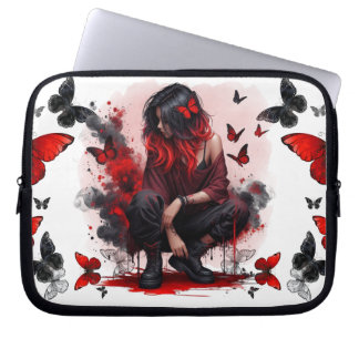 Gothic butterflies & Lady fantasy Laptop Sleeve