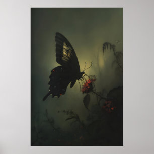 Gothic Butterfly Art Printable Painting Dark Poster