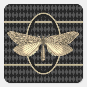 Gothic Butterfly Black Diamond  Square Sticker
