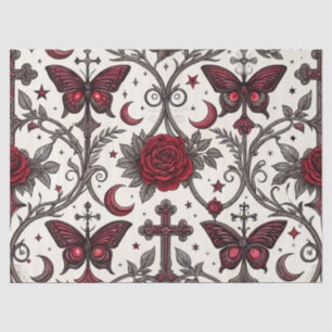 Gothic Butterfly Floral Pattern (1) Tissue Paper