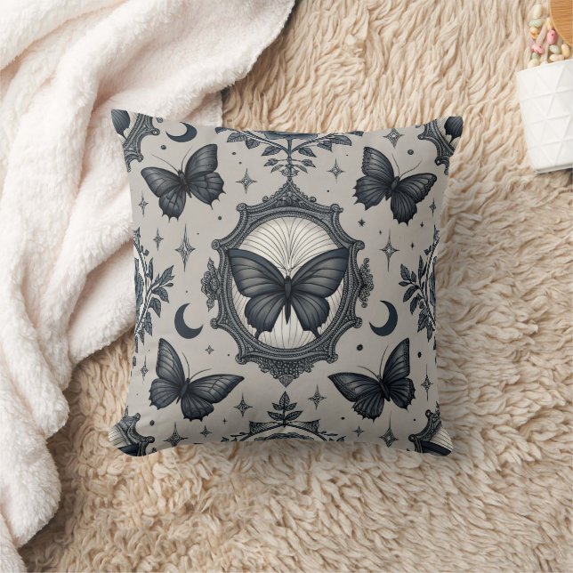Gothic Butterfly Floral Pattern (2) Cushion (Blanket)