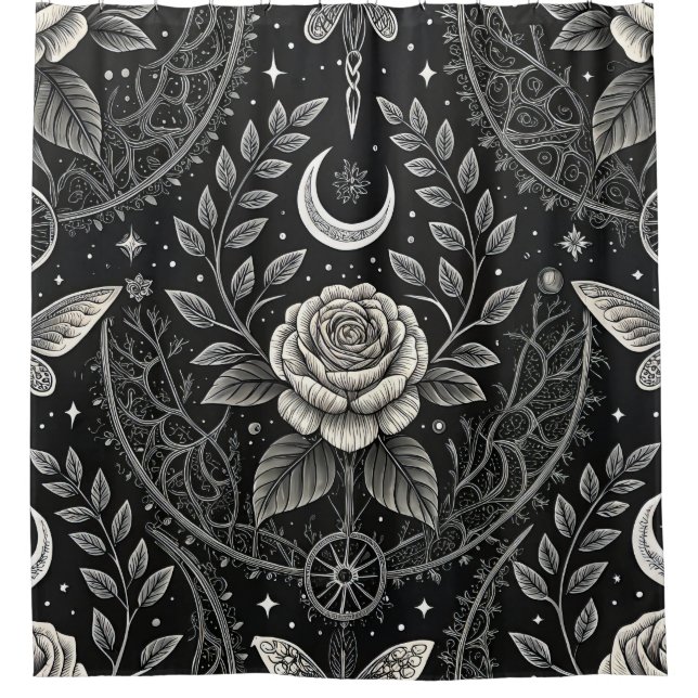 Gothic Butterfly Floral Pattern (4) Shower Curtain (Front)