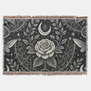 Gothic Butterfly Floral Pattern (4) Throw Blanket