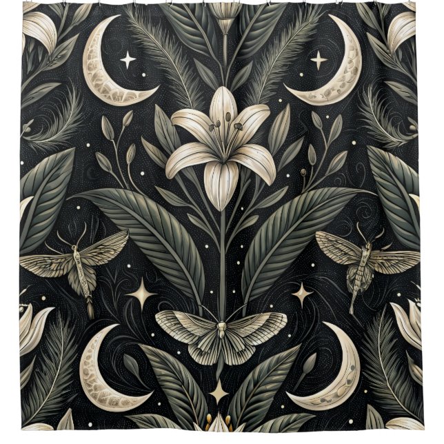 Gothic Butterfly Floral Pattern (5) Shower Curtain (Front)