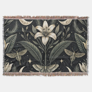 Gothic Butterfly Floral Pattern (5) Throw Blanket