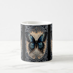 Gothic Butterfly in Ornate Scrollwork Coffee Mug